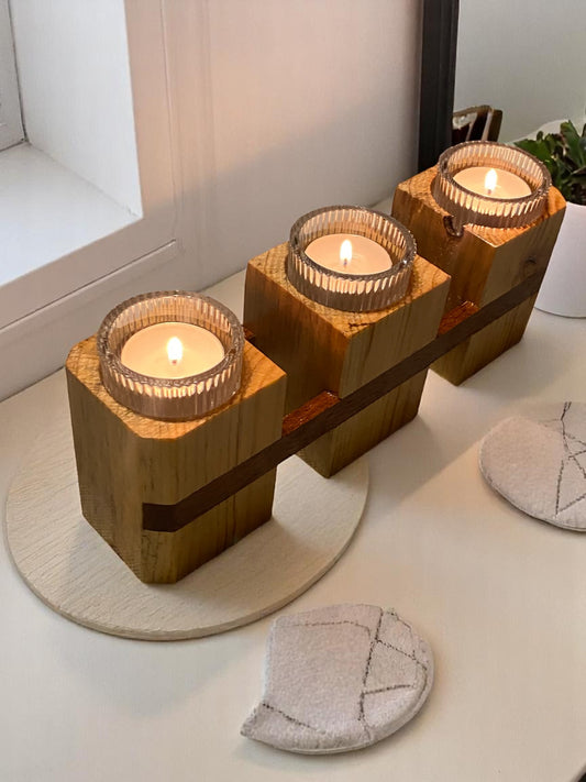 Three towers candle holder