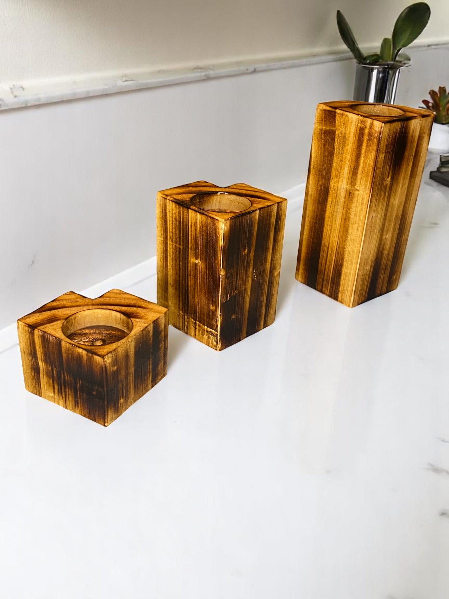 Three steps candle holder