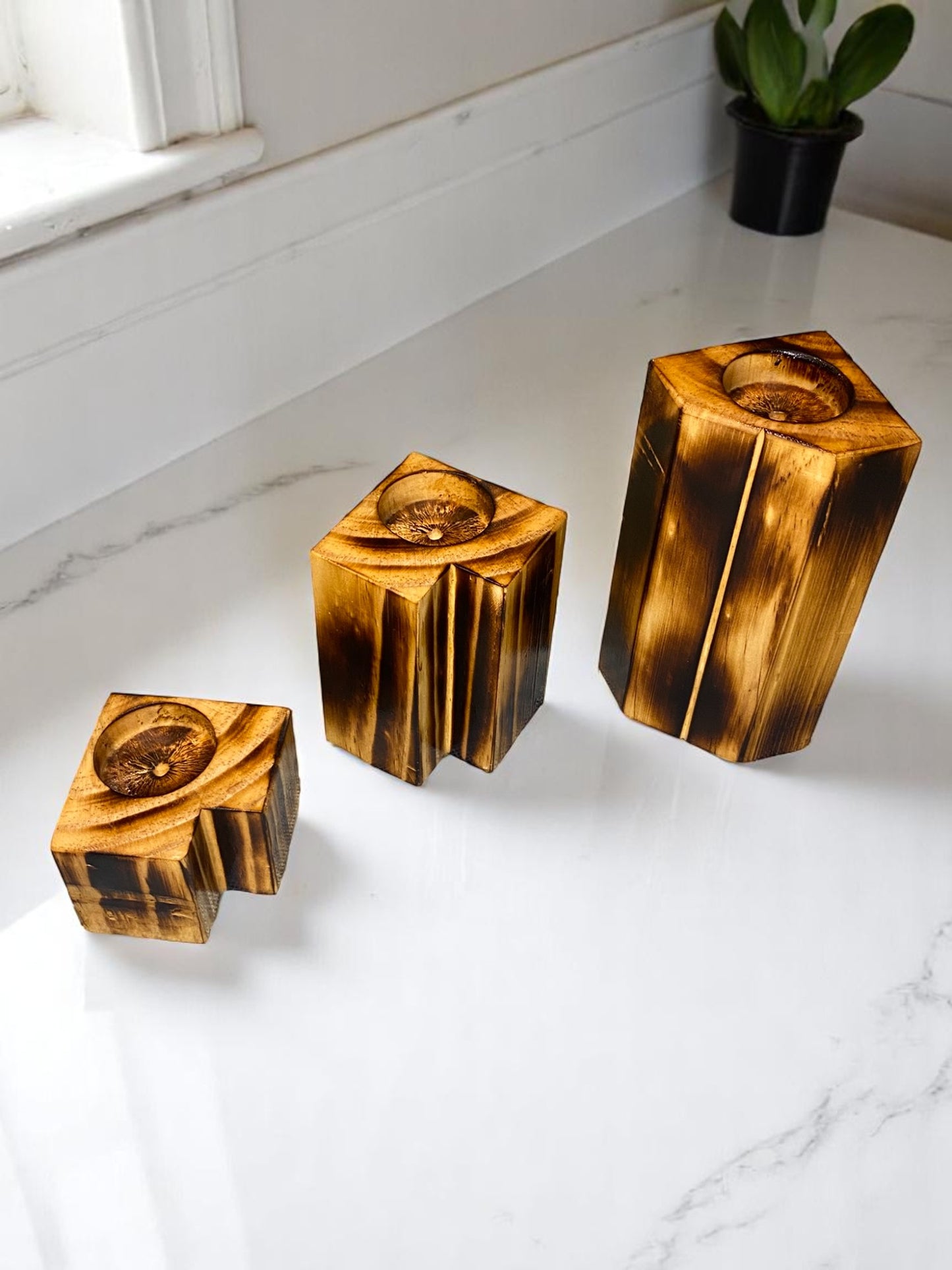 Three steps candle holder