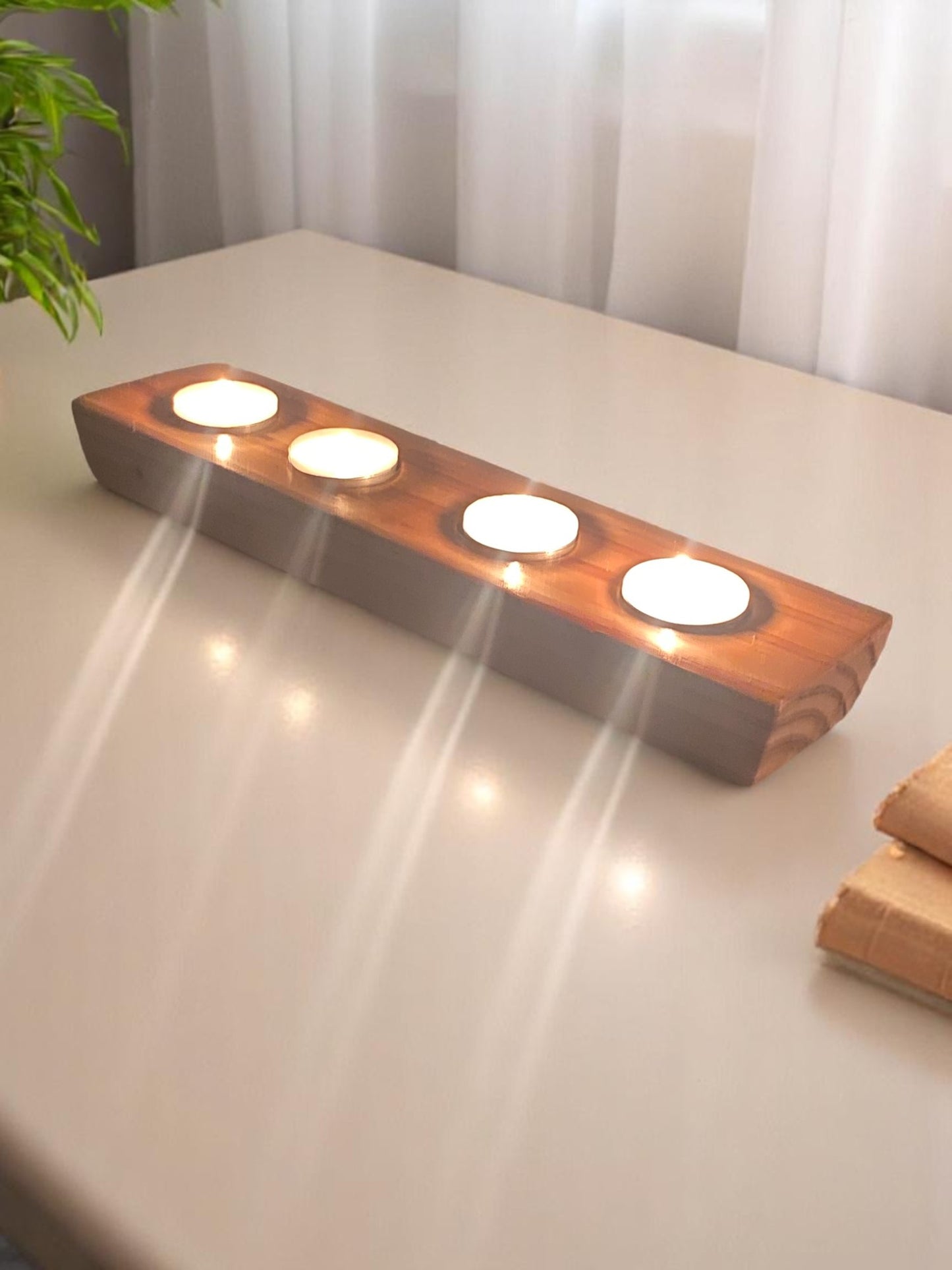 Pine Reversible Candle Holder - 4+3-Light Design