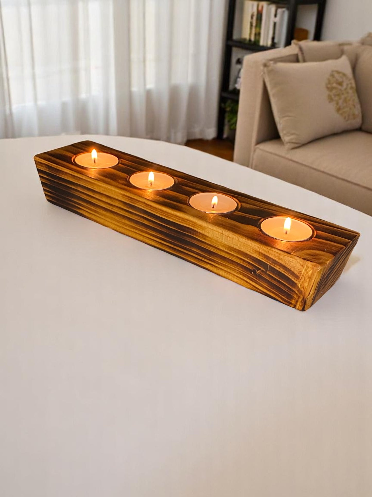 Pine Reversible Candle Holder - 4+3-Light Design
