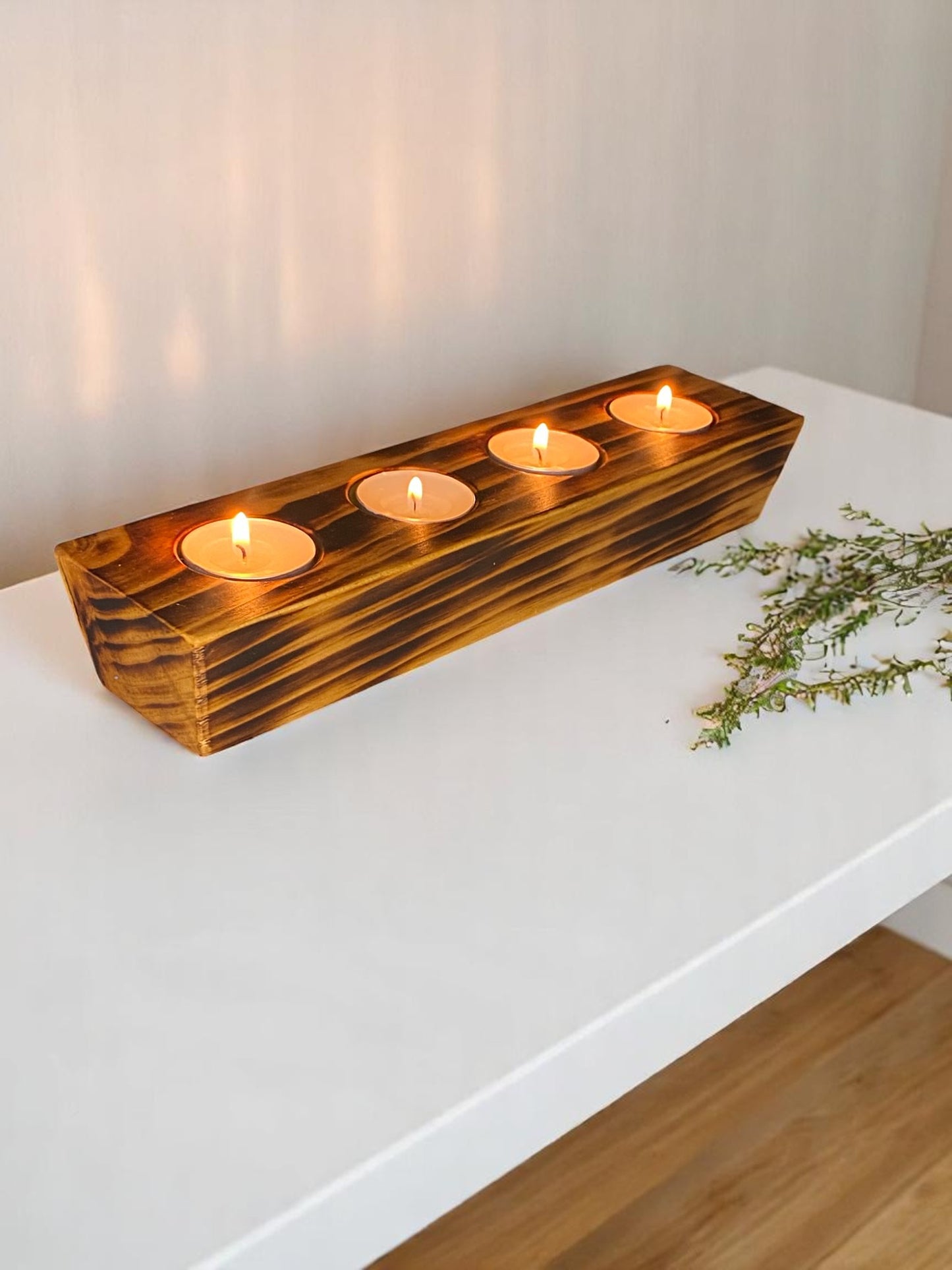 Pine Reversible Candle Holder - 4+3-Light Design