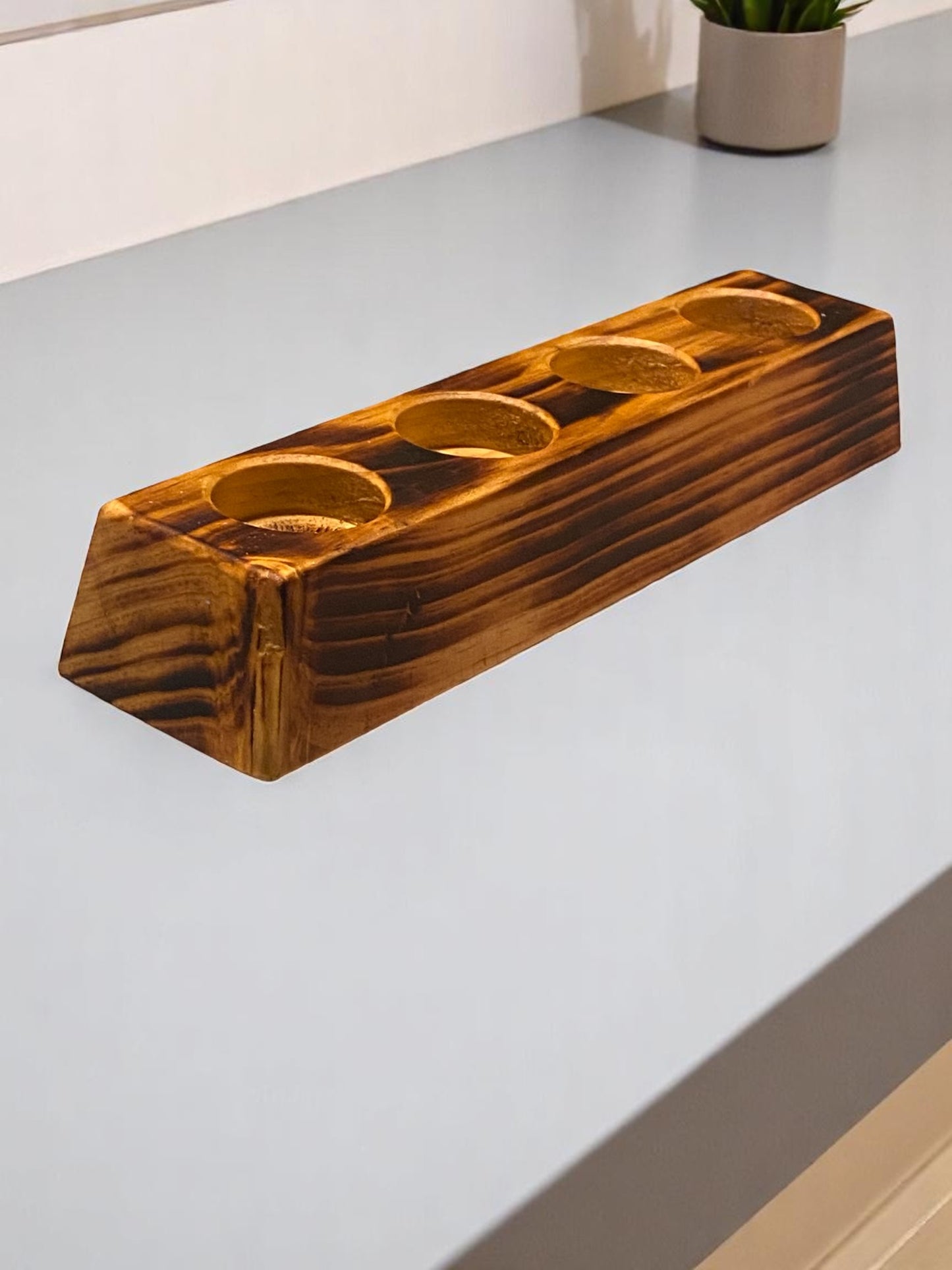 Pine Reversible Candle Holder - 4+3-Light Design