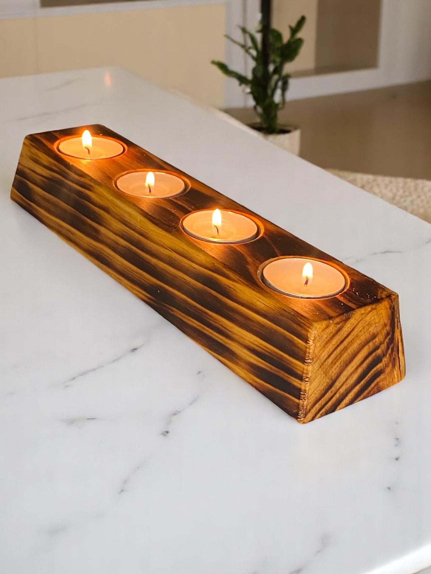 Pine Reversible Candle Holder - 4+3-Light Design
