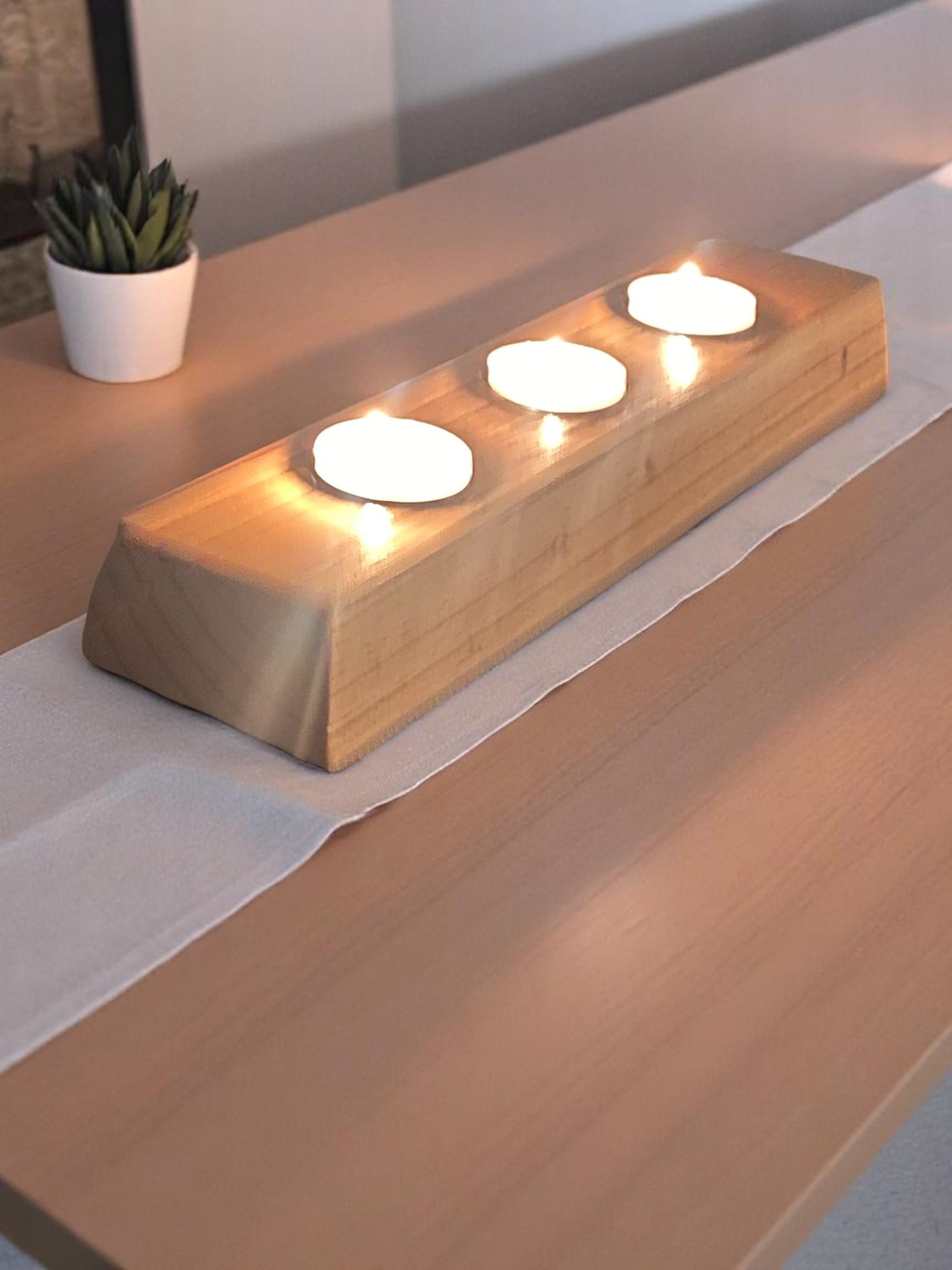 Pine Reversible Candle Holder - 4+3-Light Design