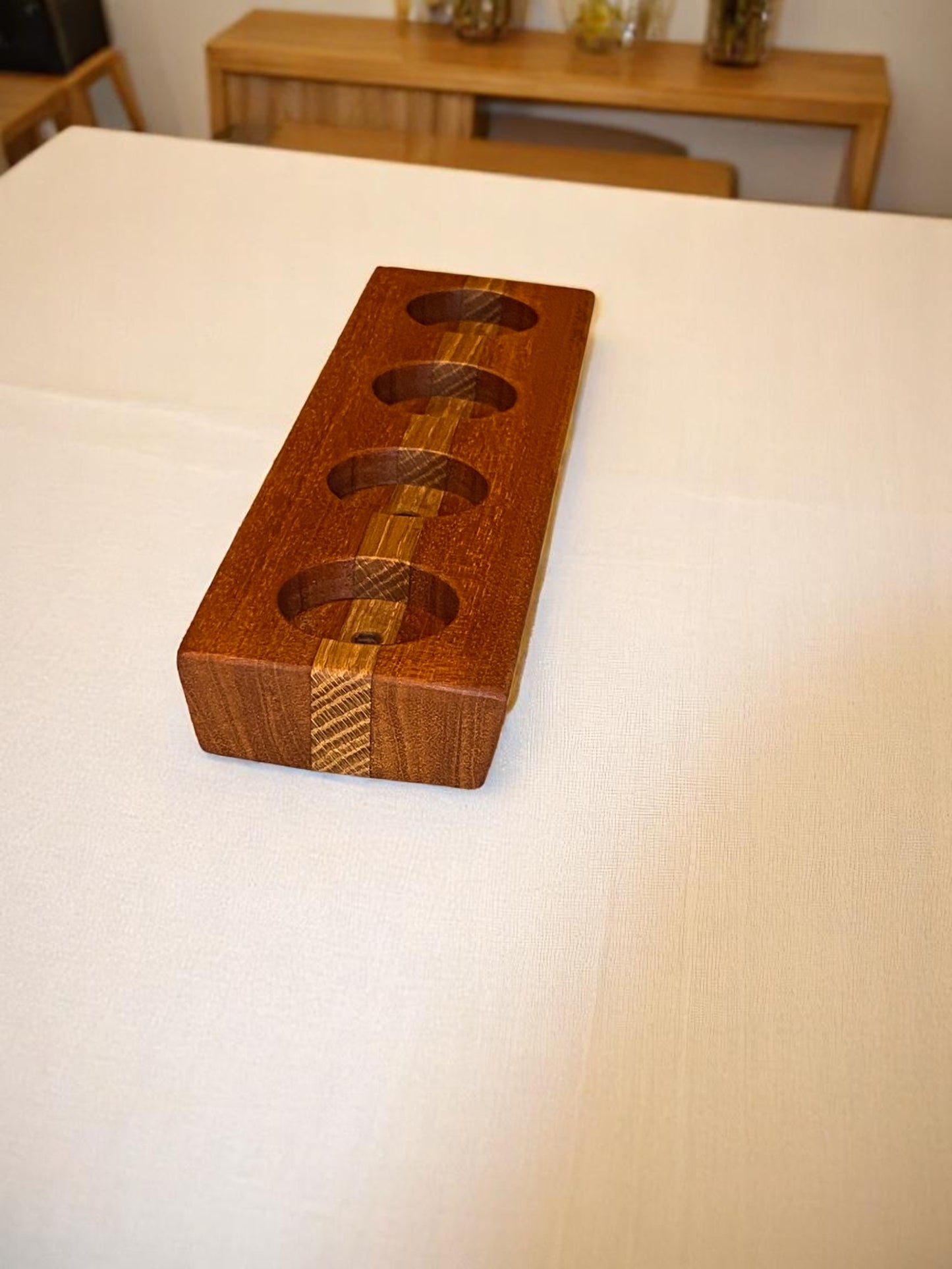 Hardwood Reversible Candle Holder - 4+3-Light Design