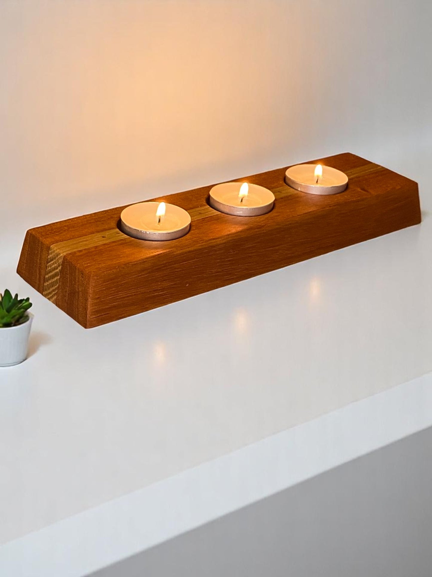 Hardwood Reversible Candle Holder - 4+3-Light Design