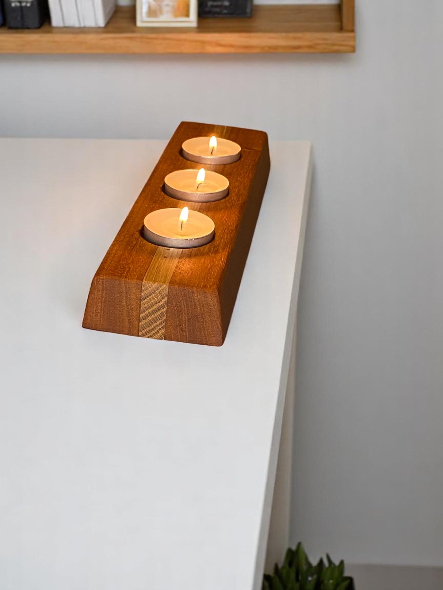 Hardwood Reversible Candle Holder - 4+3-Light Design