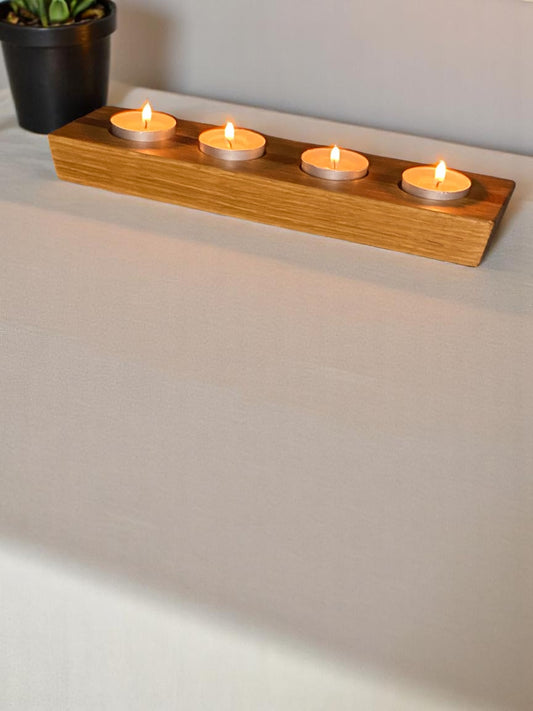 Hardwood Reversible Candle Holder - 4+3-Light Design
