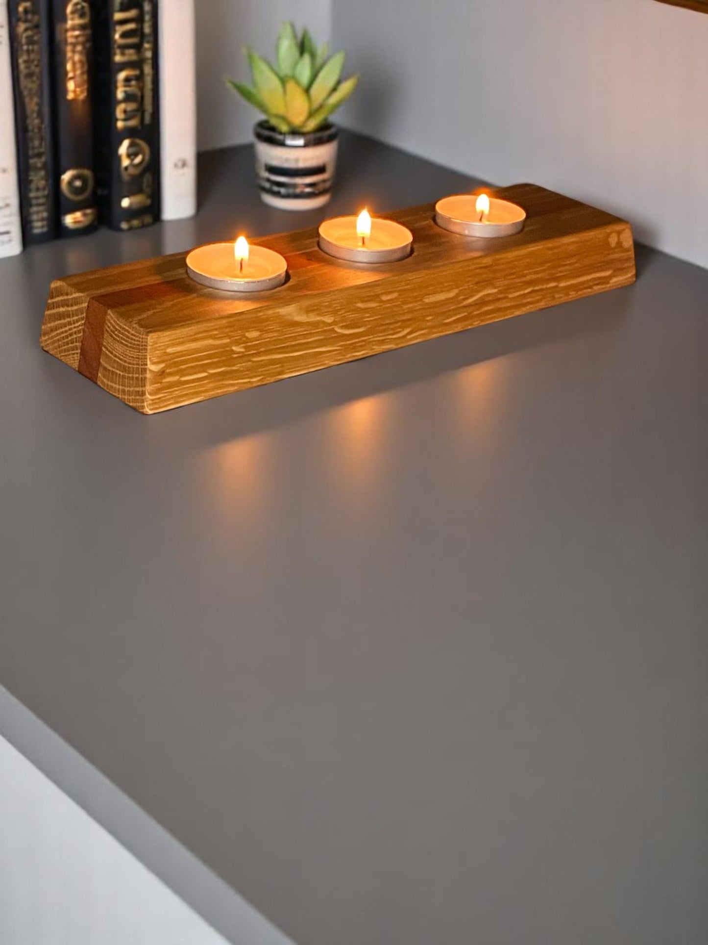 Hardwood Reversible Candle Holder - 4+3-Light Design