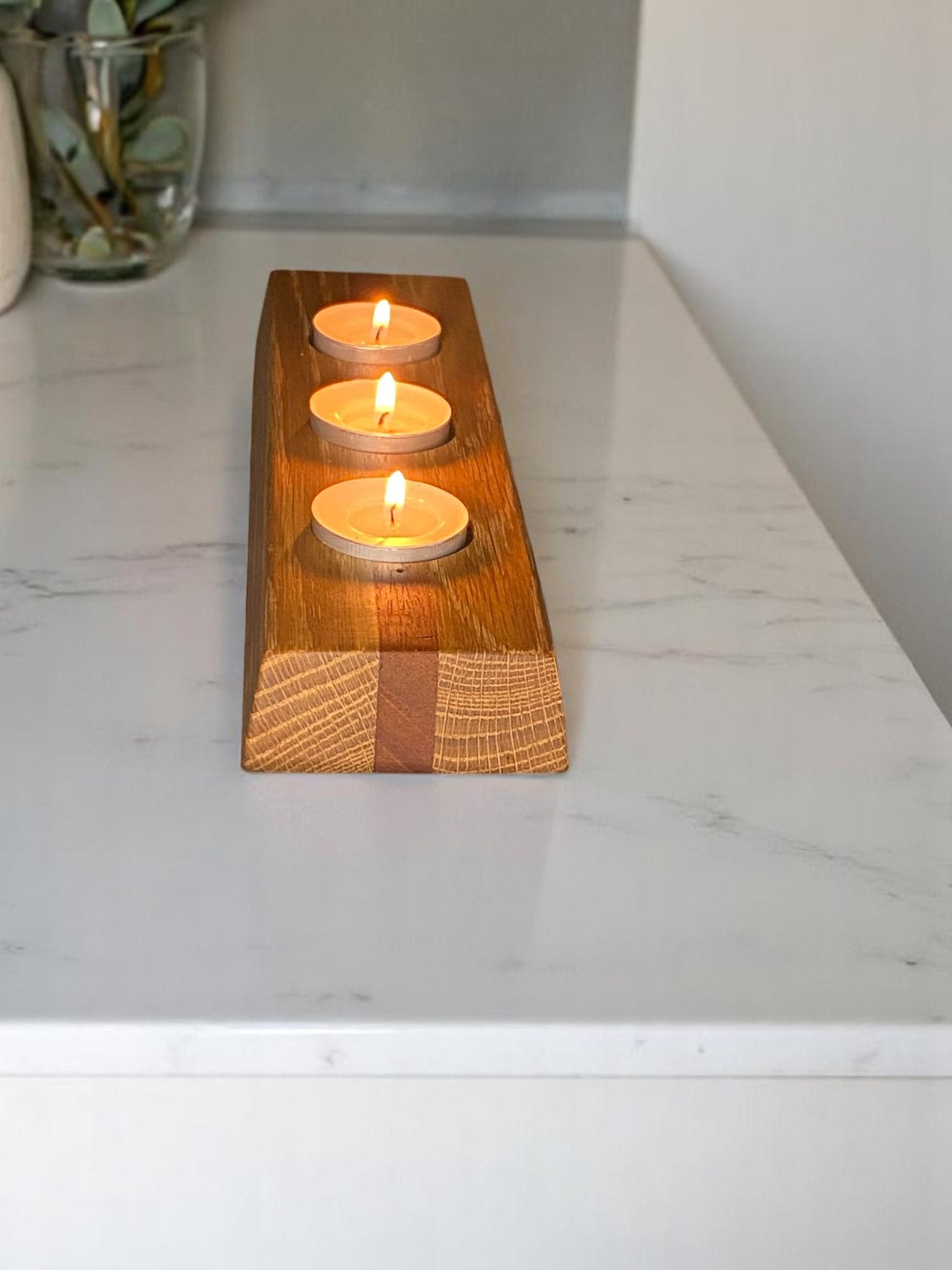 Hardwood Reversible Candle Holder - 4+3-Light Design
