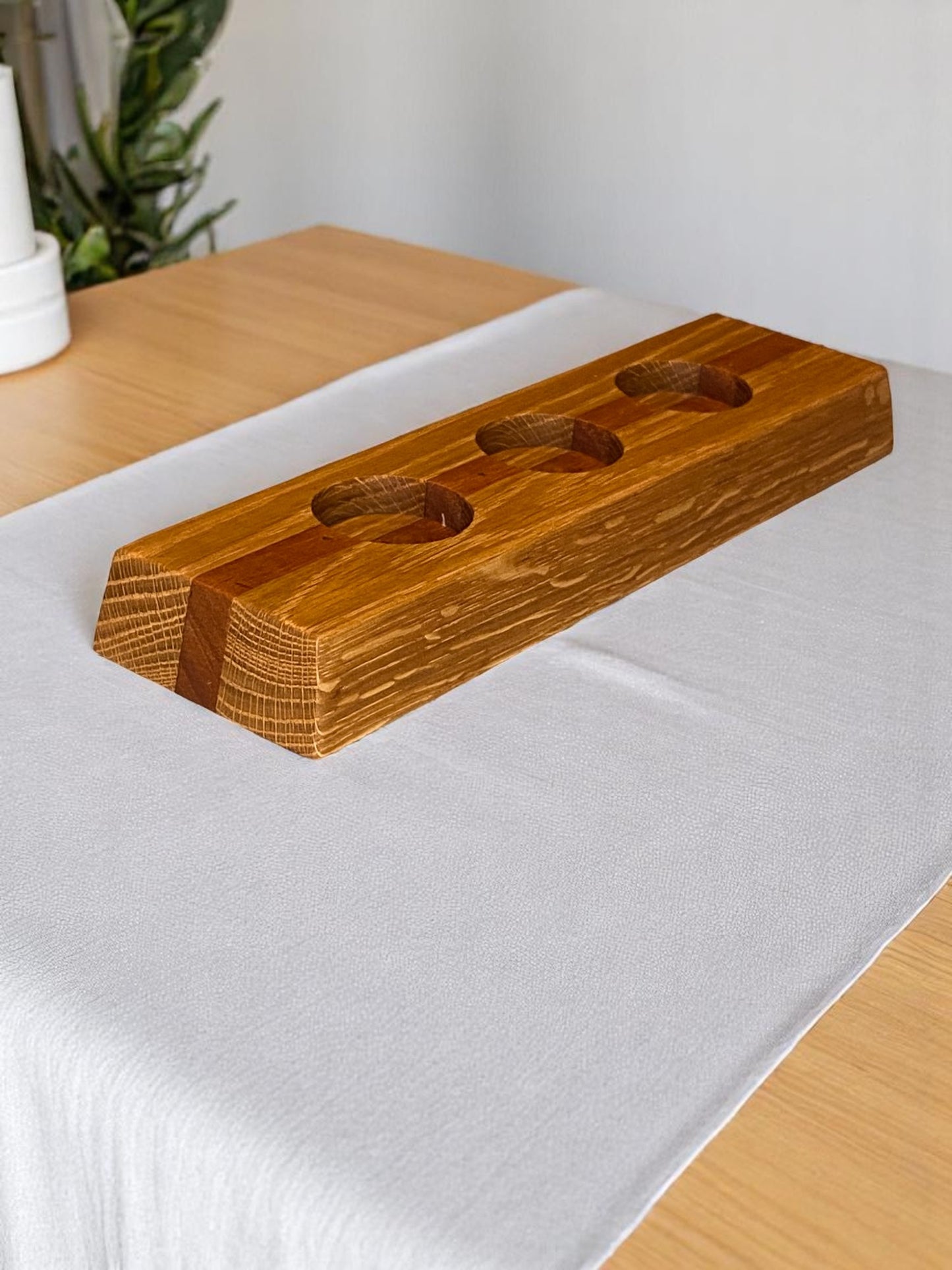 Hardwood Reversible Candle Holder - 4+3-Light Design