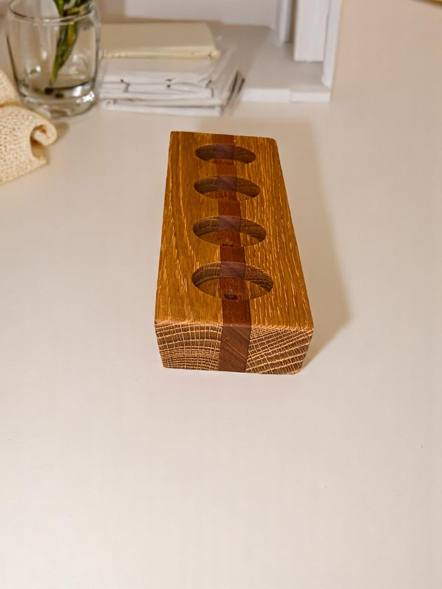 Hardwood Reversible Candle Holder - 4+3-Light Design