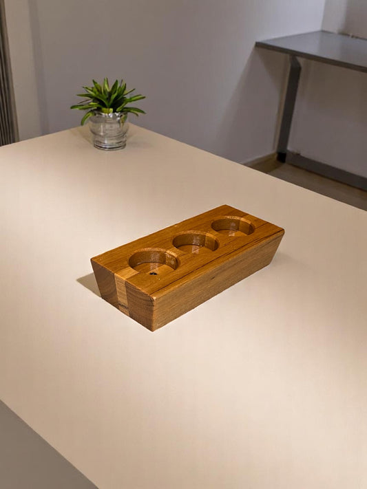 Hardwood Reversible Candle Holder - 3+2-Light Design