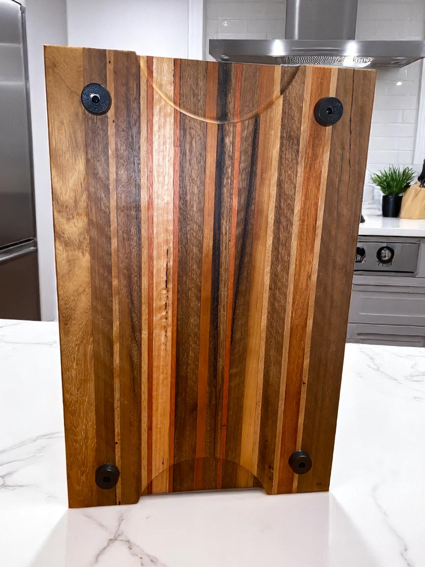 The Terra - Medium Blackwood Chopping Board with Rosewood & Blackbutt Accents