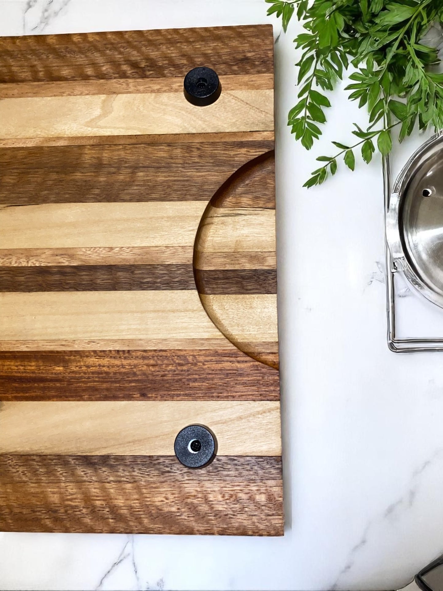 Rustic Harmony - Large Blackwood Chopping Board with Rosewood, Spotted Gum & Blackbutt