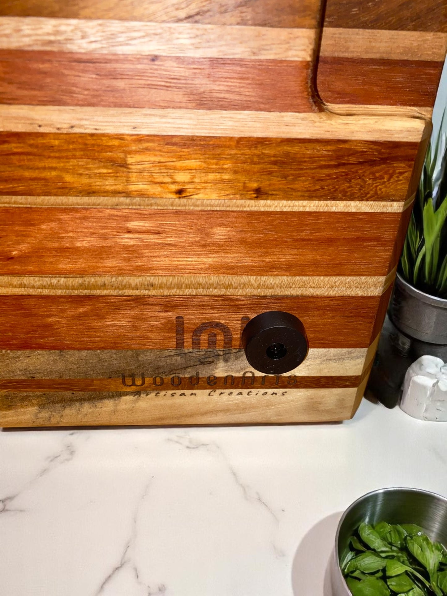 The Outback Blush – Extra-Wide Red Gum Chopping Board with Spotted Gum & Blackbutt Accents