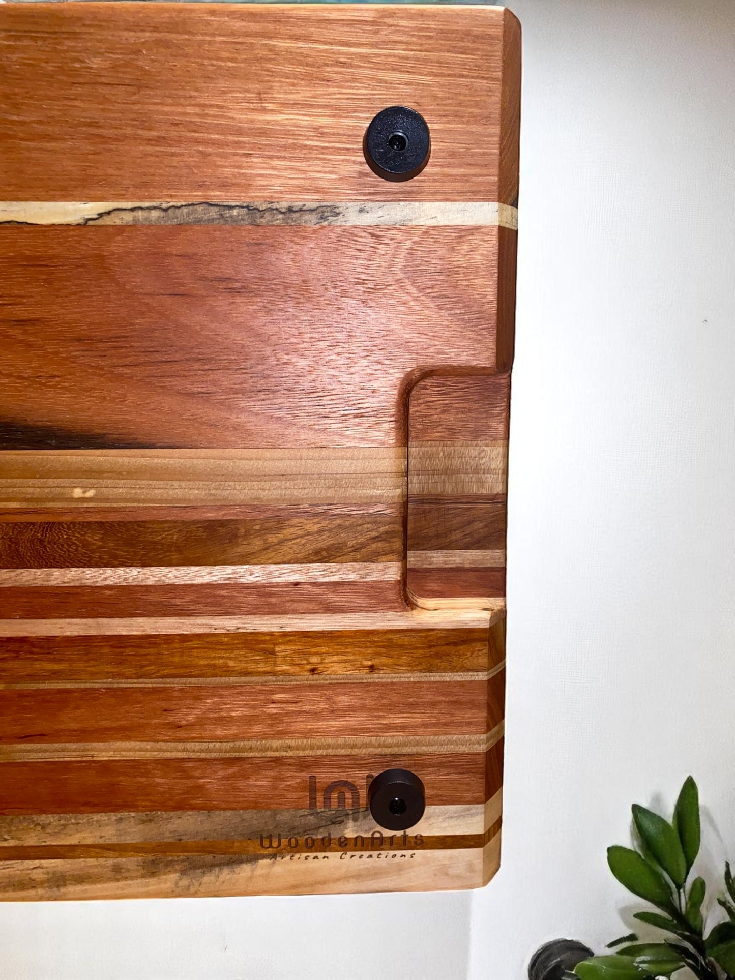 The Outback Blush – Extra-Wide Red Gum Chopping Board with Spotted Gum & Blackbutt Accents