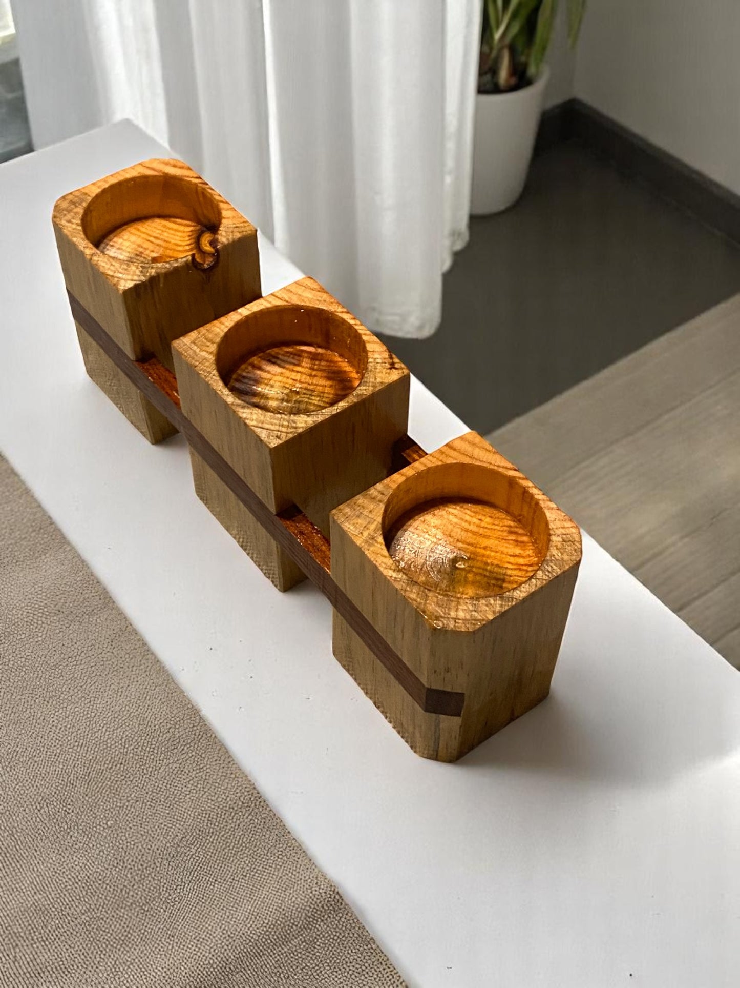 Three towers candle holder