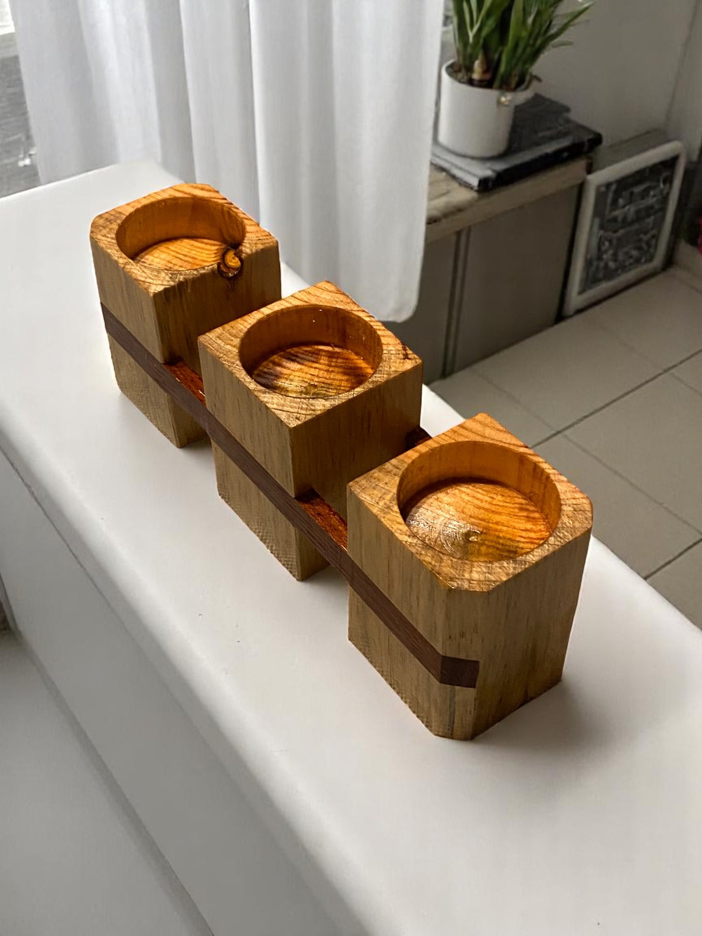 Three towers candle holder
