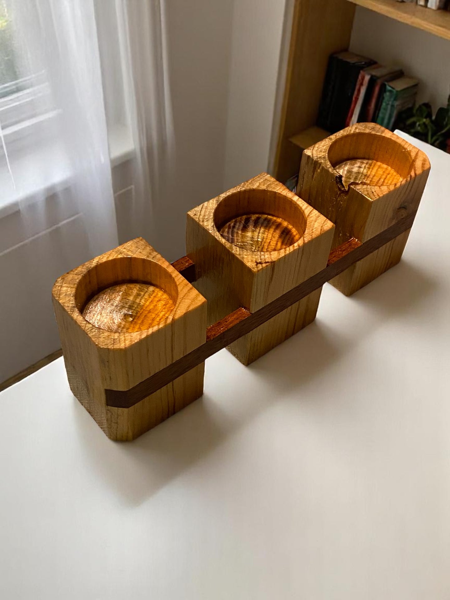 Three towers candle holder