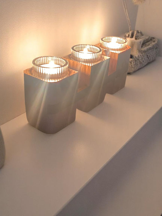 Three towers candle holder