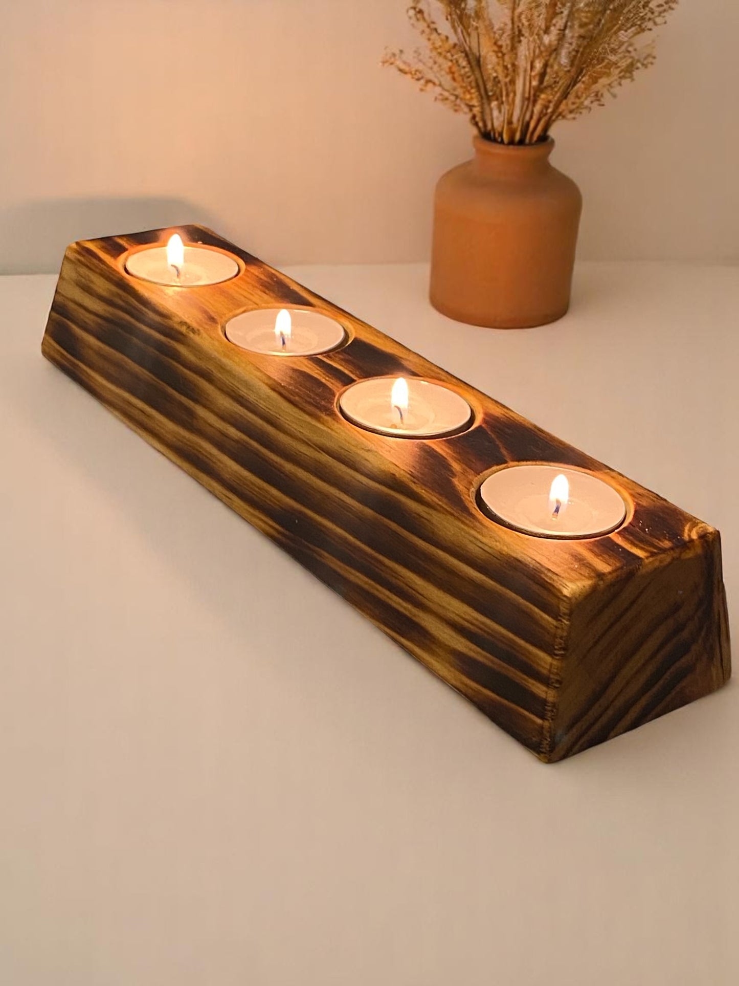 Pine Reversible Candle Holder - 4+3-Light Design