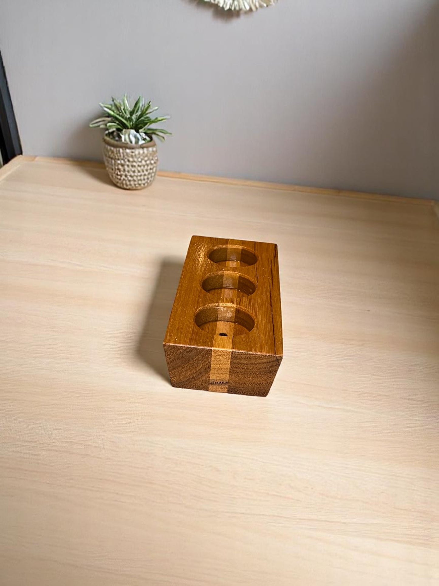 Hardwood Reversible Candle Holder - 3+2-Light Design