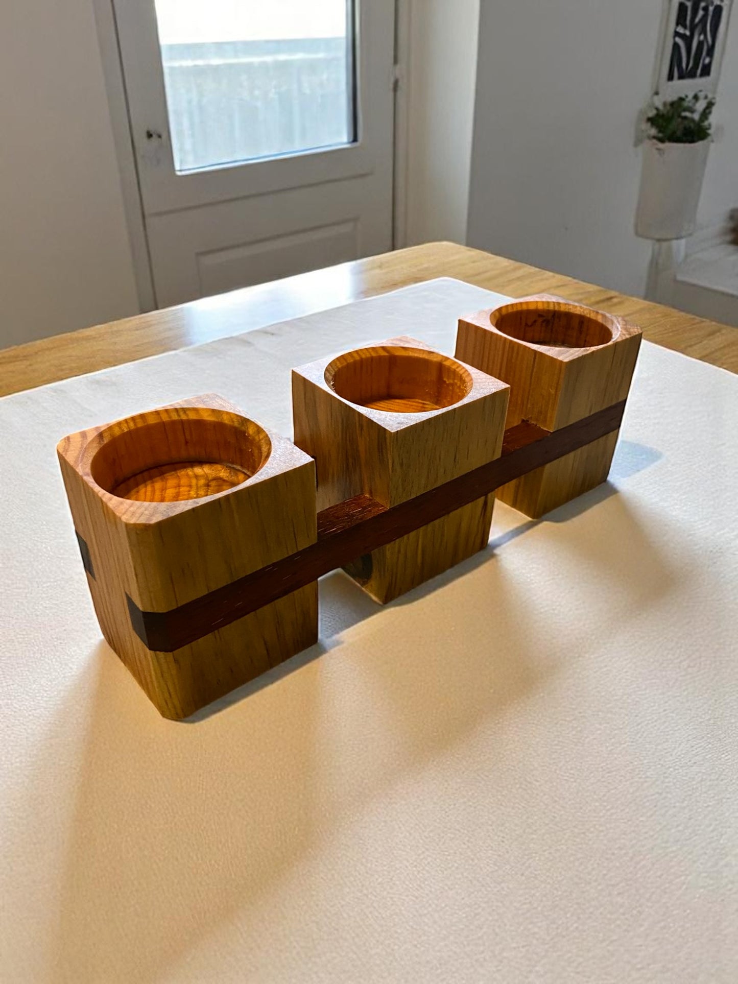 Three towers candle holder