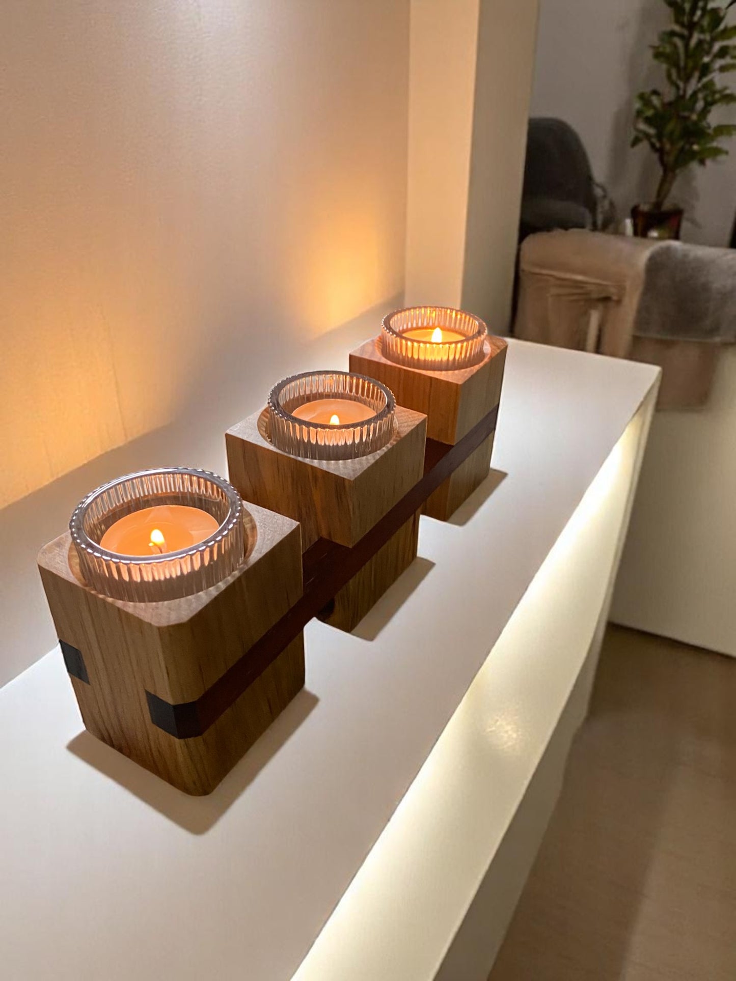 Three towers candle holder