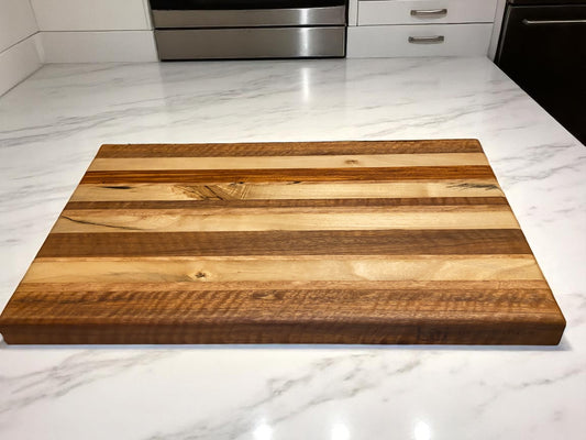 Rustic Harmony - Large Blackwood Chopping Board with Rosewood, Spotted Gum & Blackbutt